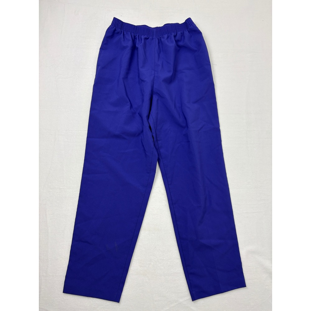 Allison Daley Womens Purple Elastic Waistband Pants Side Pockets sz 14 High Rise